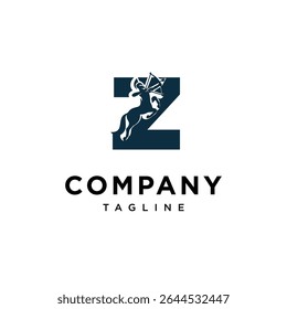 Letra Z Centaur ícone do logotipo vetor