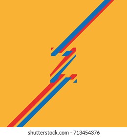 letter z character editable vector solid lines