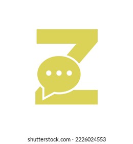 Letter Z Chat Communicate Logo Design Concept With Bubble Chat Symbol