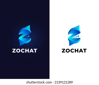 letter z with chat logo design template