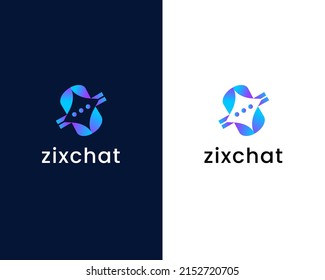 Buchstabe z mit Chat-Logo-Design-Vorlage
