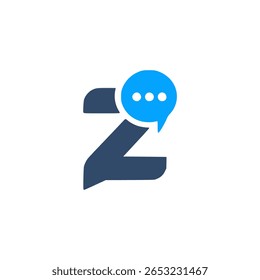 letter Z chat message mobile app logo vector illustration template design