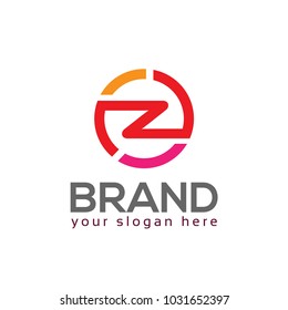Letter z in circle. Flat logo vector.