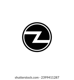 Letter Z circle line geometric symbol simple logo vector