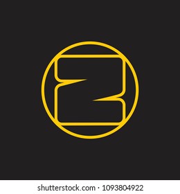 letter z circle linear design logo 