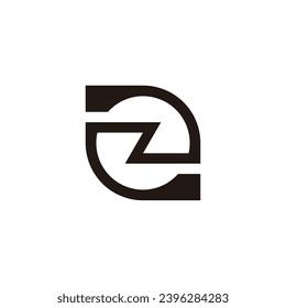 Letter Z circle, technology, geometric symbol simple logo vector