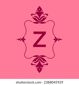 letter Z classic beauty vintage initial vector logo frame design