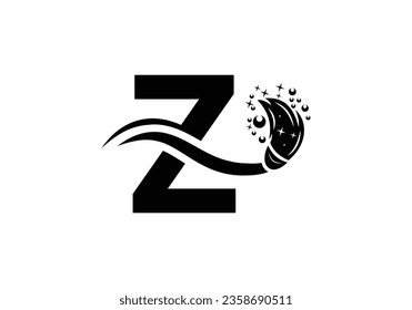 Letter Z Cleaning Service Logo Design Concept With Clean Brush Symbol Template.