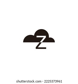 Letter Z cloud geometric symbol simple logo vector