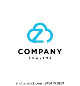 Letter Z Cloud Techno logo icon vector template.eps