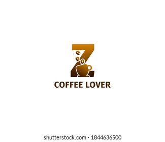 letter Z coffe and cup logo template