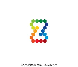 Letter Z Colorful Hexagon Logo Design Element
