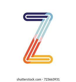 Letter Z Colorful Poly Overlay Logo Design Template Element. Vector illustration.