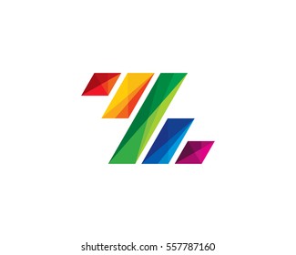 Letter Z Colorful Polygon Bar Logo Design Element