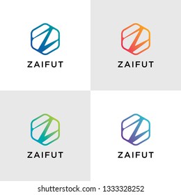 Letter Z combined from Hexagonal elements