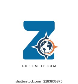 letter Z with compass logo, icon, symbol, illustration design template