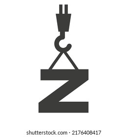 Letter Z Construction Logo Template. Construction Logo Crane Concept Symbol