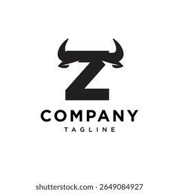 Letter Z Cow Horns Logo Icon Vector