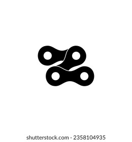 Letter Z created from Chain Silhouette for Motorcycle, Bike or Bicycle, Machinery, can use for Art Illustration, Logo Type, Pictogram, Website or Graphic Design Element. Vector Illustration
