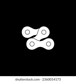Letter Z created from Chain Silhouette for Motorcycle, Bike or Bicycle, Machinery, can use for Art Illustration, Logo Type, Pictogram, Website or Graphic Design Element. Vector Illustration