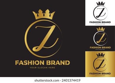 Letter Z crown logo design template . suitable for fashion, brand, kingdom, crown, king, queen.