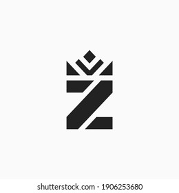 Letter Z Crown Logo Vector Template Elegant Style