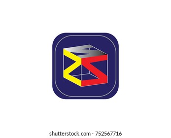 letter Z a cube logo vector