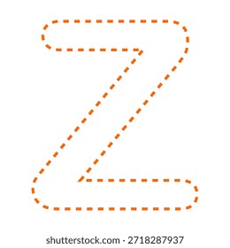 Letra Z tracejada linha contorno vetor versão ilustração oranye