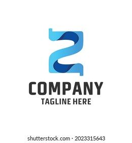 the letter Z design with a combination of color gradations