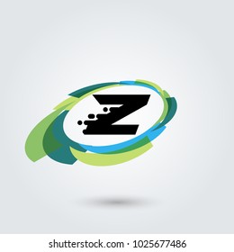 Letter Z Design element. Vector oval illustration. Business logo.