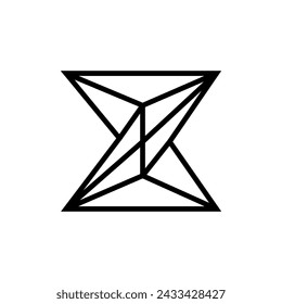 Letter Z with diamond cut creative line shape modern flat monogram logo