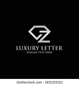 Letra Z Diamond Luxury Monograma Elegancia Logotipo comercial