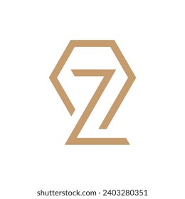 Letter Z diamond minimal logo design