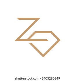 Letter Z diamond minimalist logo design