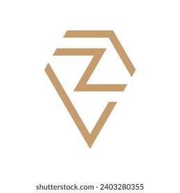 Letter Z diamond simple minimal logo design