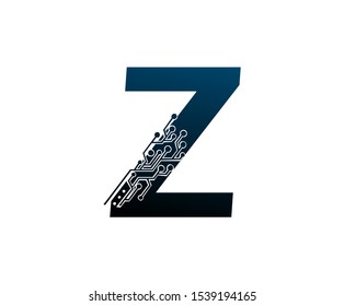 Letter Z Digital Network , Technology and digital abstract line connection vector logo. (sign, symbol, icon, design element). New Technology design.