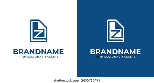 Logotipo del documento de la letra Z, conveniente para el negocio relacionado con el documento o el papel con la inicial de Z