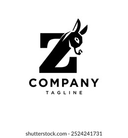 Letra Z Donkey Logo Ícone vetor