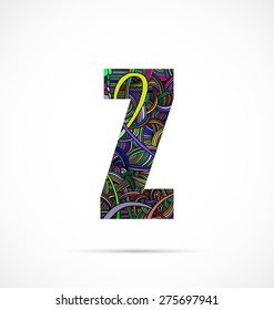 Letter "Z" from doodle alphabet