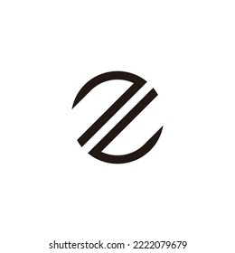 Letter Z double, circle geometric symbol simple logo vector