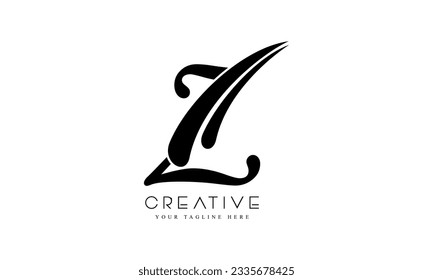 Letter Z double cut shape logo icon design template elements