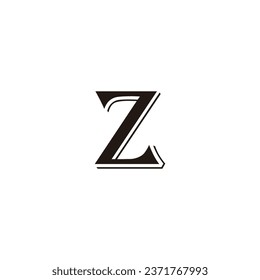 Letra z doble, símbolo geométrico elegante símbolo simple vector