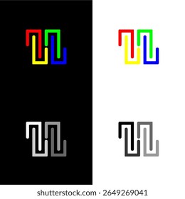 letter z  double z with RGB color logo