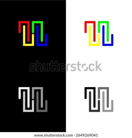 letter z  double z with RGB color logo
