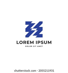 Letter Z double triple quad geometric  abstract logo
