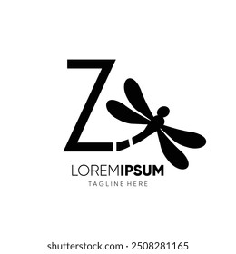Letter Z Dragonfly Logo Design Vector Icon Graphic Symbol Illustration