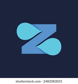 Letter Z Droplet Simplicity Icon Modern Business Creative Design Logo