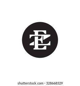 letter Z and E monogram circle logo