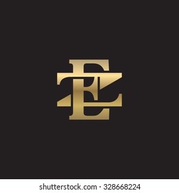 letter Z and E monogram golden logo