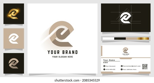 Letter Z or e monogram logo with business card design